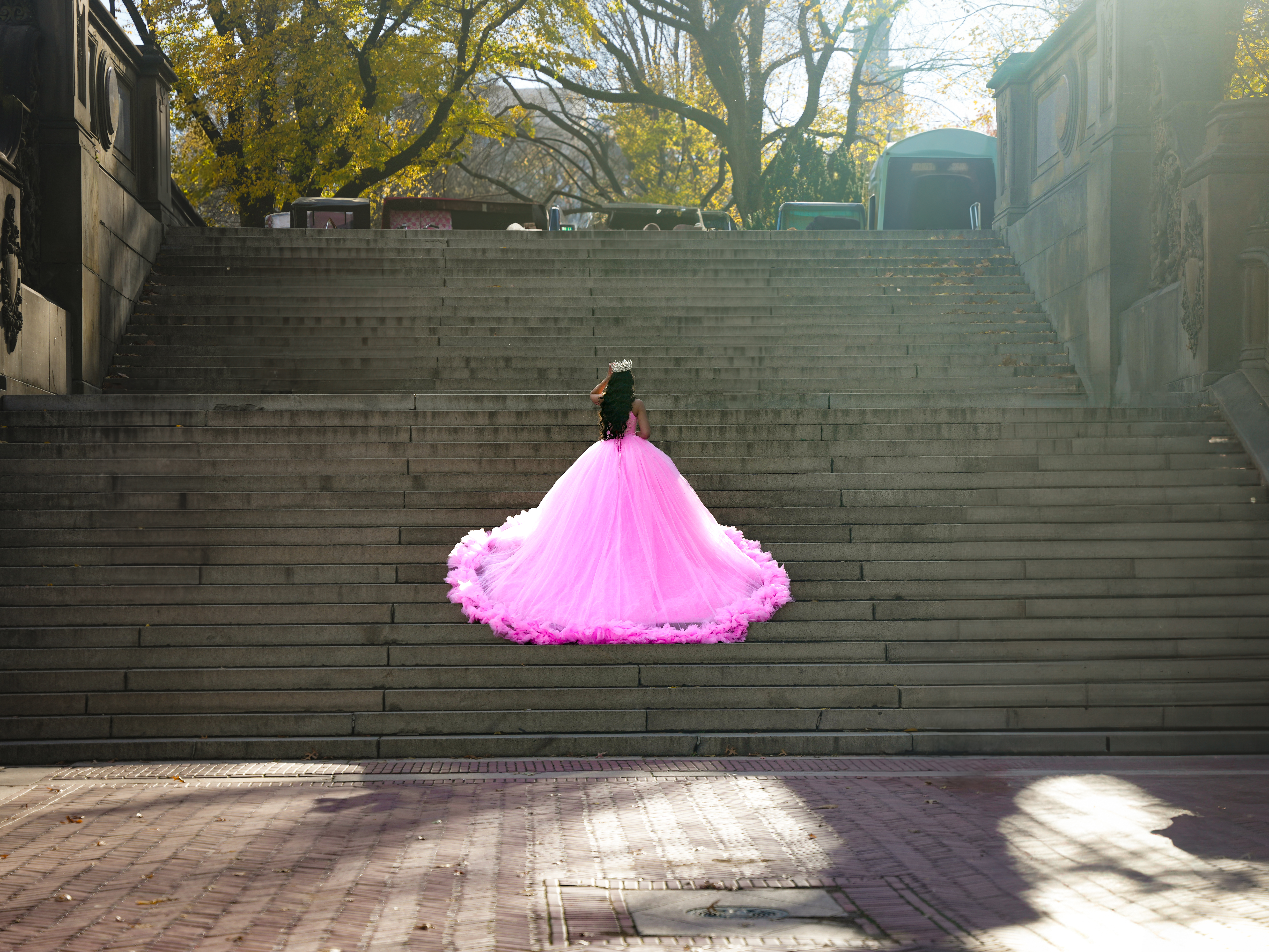 Wedding Dress on Stairs